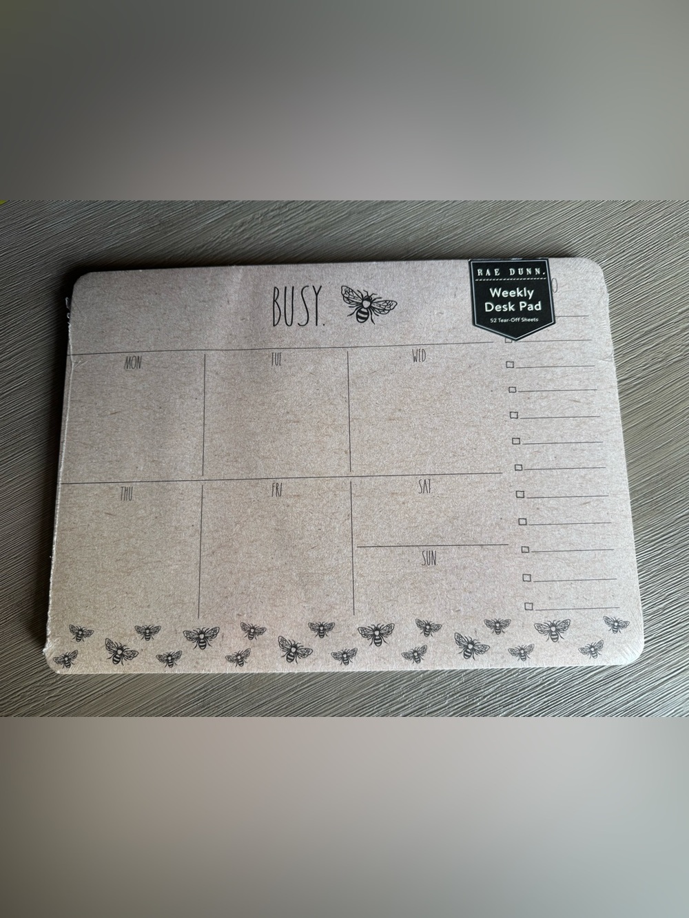 Rae Dunn Busy Bee Weekly Desk Pad